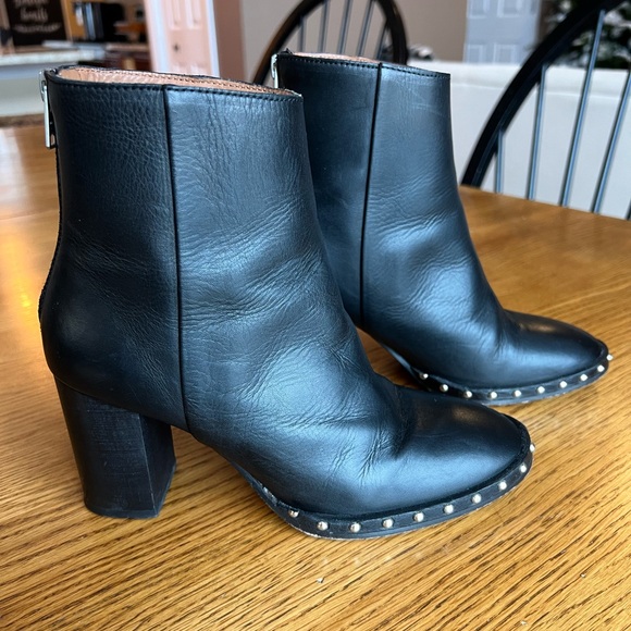 ⭐️ All Saints Inez Black Leather Studded Booties Size EU 37 / US 6.5 - Picture 6 of 15